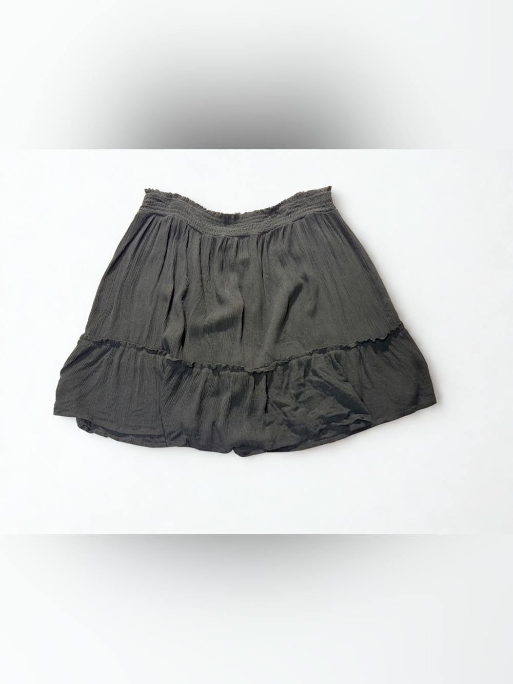 Xhilaration womens Smocked Ruffle Cover Up Skirt - Black XL